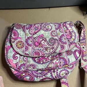 Vera Bradley Pink and Purple Paisley Crossbody Bag